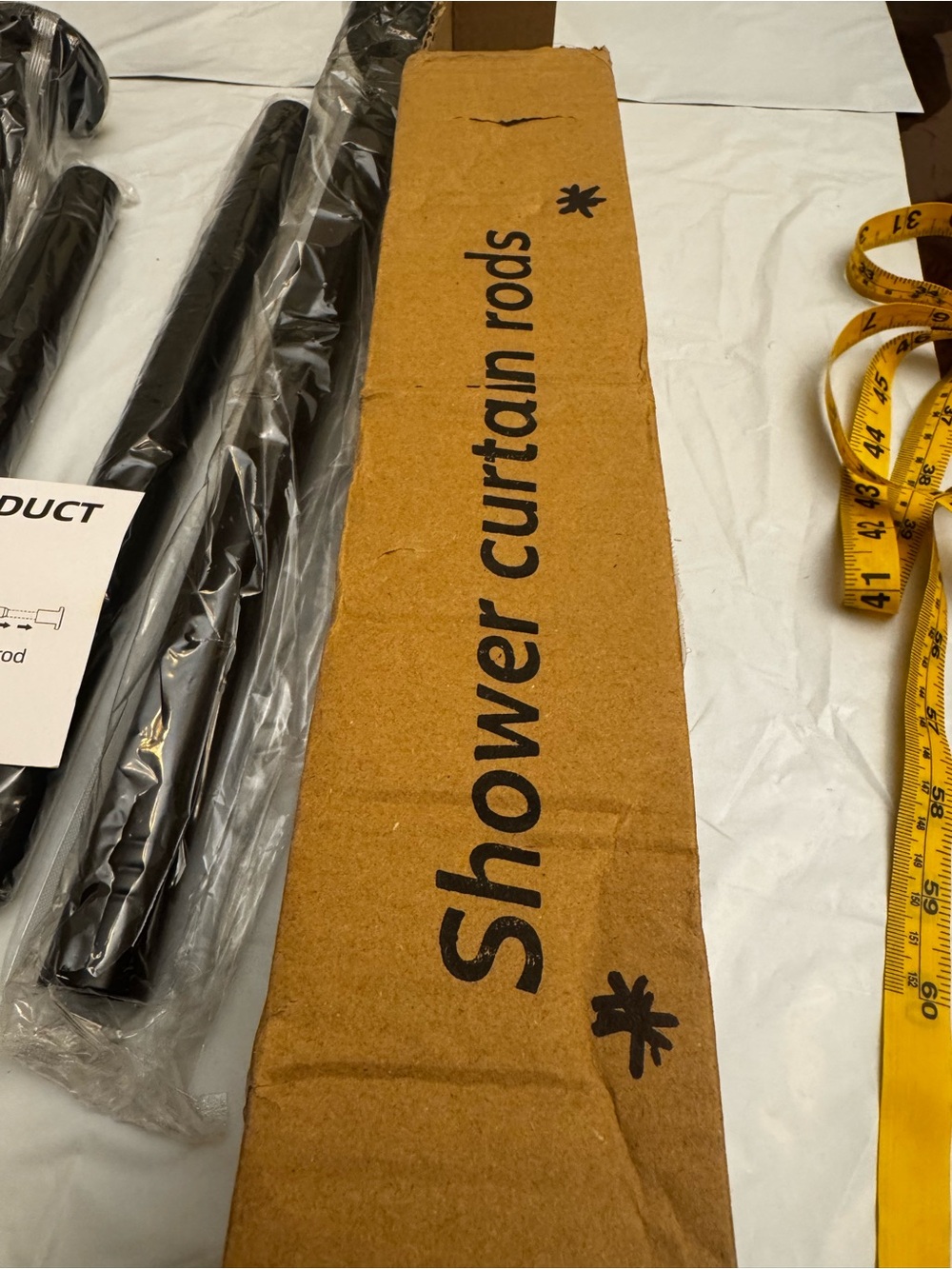Black Shower Curtain Rod Set - Home Party Supplies Rod 32-68"